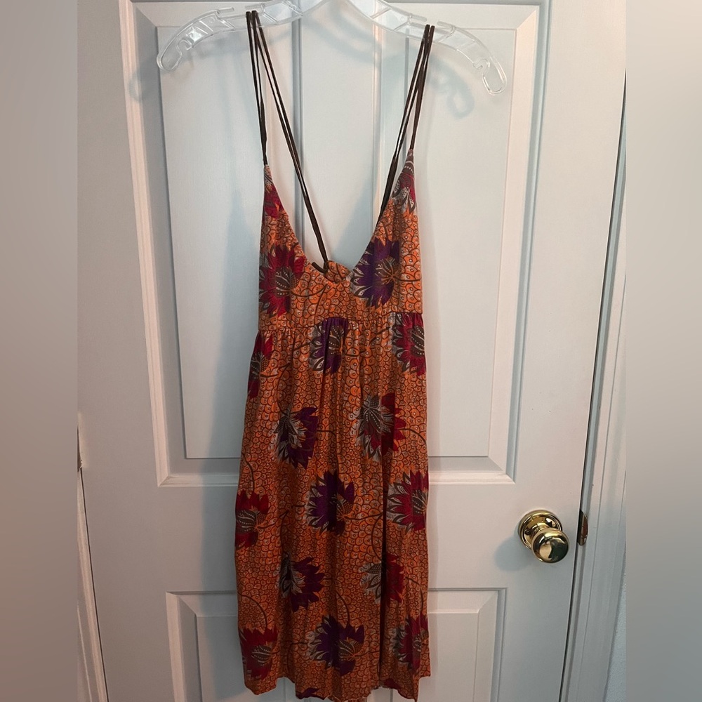 Free People Orange Floral Sundress